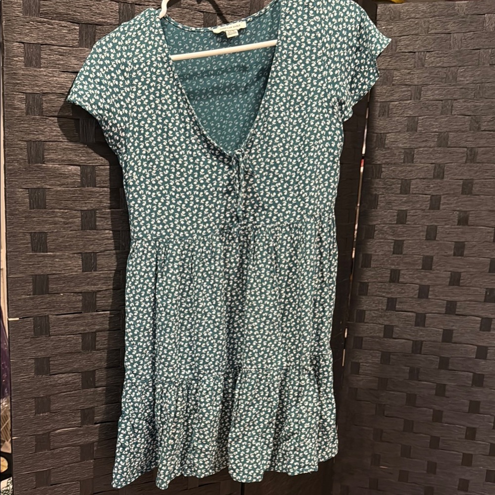 American Eagle Outfitters Teal Floral Mini Dress